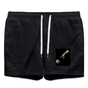Surreale Hand und Fußbälle Illustration - Badeshorts - Schwarz - Vorne - AI Model Male 185 light (185cm)