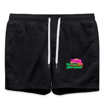 Strand Beachparty Palmen Karibik Meer Urlaub Sonne - Badeshorts - Schwarz - Vorne - AI Model Male 185 light (185cm)