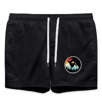 Silhouette de l’Escaladeur de la Forêt Arc-en-ciel - Short de bain - noir - Devant - AI Model Male 185 light (185cm)