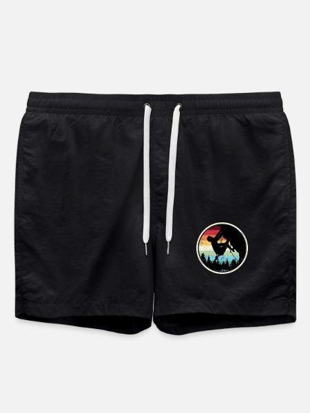 Rainbow Forest Climber Silhouette - Swim Trunks - black