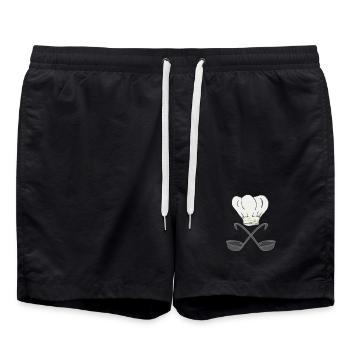 Toque de chef avec louches à soupe, cuisson - Short de bain - noir - Devant - AI Model Male 185 light (185cm)