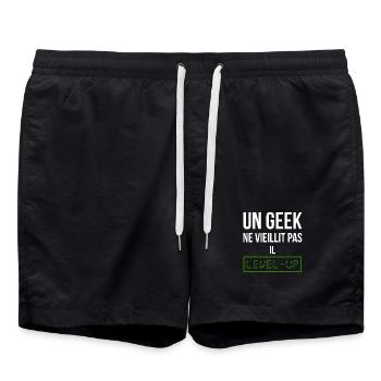 Geek Level (vert) - Short de bain - noir - Devant - AI Model Male 185 light (185cm)