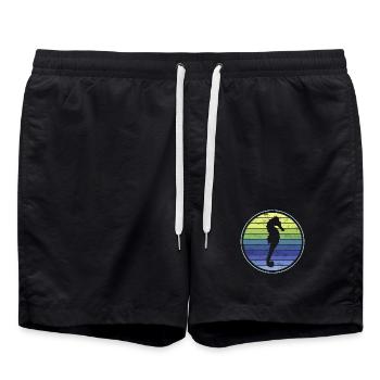 Seepferd Seepferdchen - Badeshorts - Schwarz - Vorne - AI Model Male 185 light (185cm)