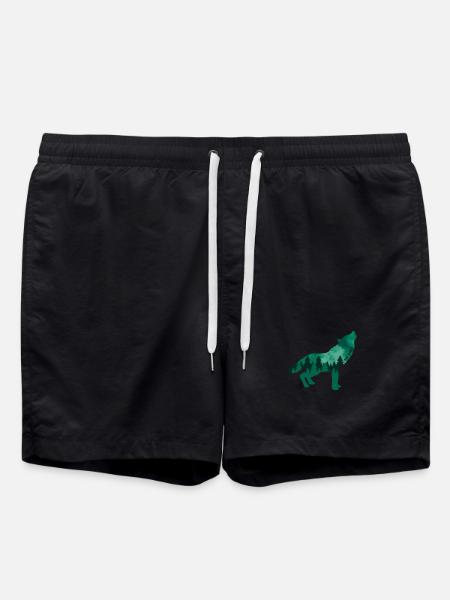 Climate Change Environmental Protection Wolf - Swim Trunks - black
