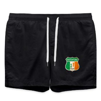 Waterford Ireland Coat of Arms Flags Design - Swim Trunks - black - Front - AI Model Male 185 light (185cm)