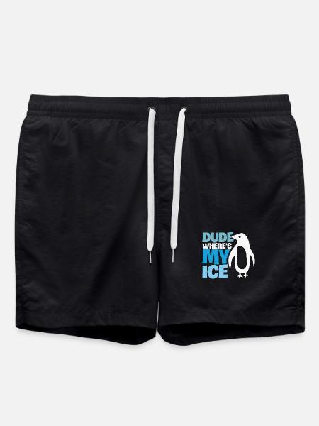 Penguin Global Warming Climate Change - Swim Trunks - black