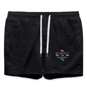 Skandinavien Flaggen Elche Farben Norwegen - Badeshorts - Schwarz - Vorne - AI Model Male 185 light (185cm)