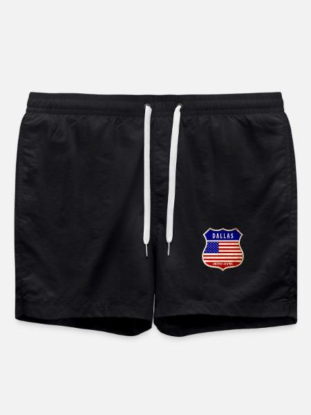 Dallas ÉTATS-UNIS Armoiries Drapeaux - Short de bain - noir