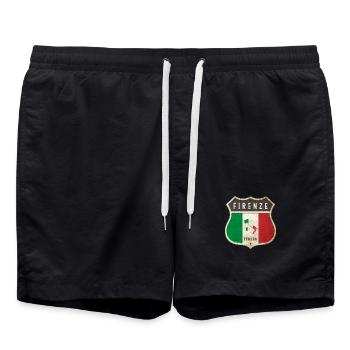 Florence Italie Armoiries Drapeaux Design - Short de bain - noir - Devant - AI Model Male 185 light (185cm)