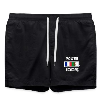 Algerien und Frankreich machen 100% - Badeshorts - Schwarz - Vorne - AI Model Male 185 light (185cm)