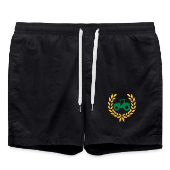 Traktor Lorbeerkranz Bauernhof - Badeshorts - Schwarz - Vorne - AI Model Male 185 light (185cm)
