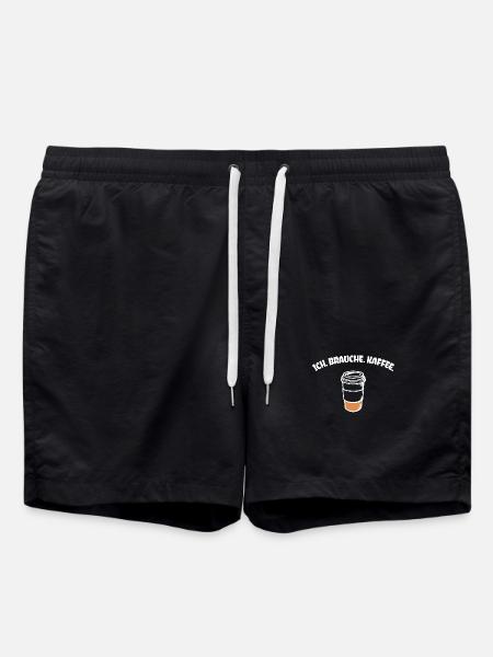 Kaffee Statement Kaffeetrinker Kaffeeliebhaber - Badeshorts - Schwarz