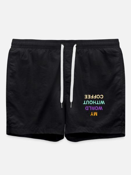 Funny Coffee Caffeine Statement Coffee Lovers - Swim Trunks - black