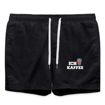Ich Liebe Kaffee Trinken Kaffeeliebhaber Koffein - Badeshorts - Schwarz - Vorne - AI Model Male 185 light (185cm)
