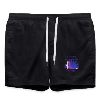 Yoga - Short de bain - noir - Devant - AI Model Male 185 light (185cm)