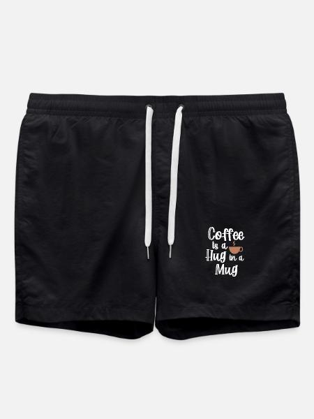Koffein Kaffee Statement Kaffeetasse Kaffeetrinker - Badeshorts - Schwarz