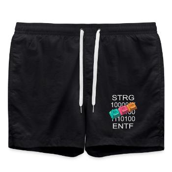Nerd de l’informatique - Short de bain - noir - Devant - AI Model Male 185 light (185cm)