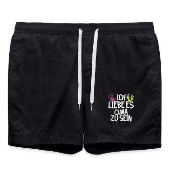 Oma Ruhestan Großmutter Seniorin Statement - Badeshorts - Schwarz - Vorne - AI Model Male 185 light (185cm)