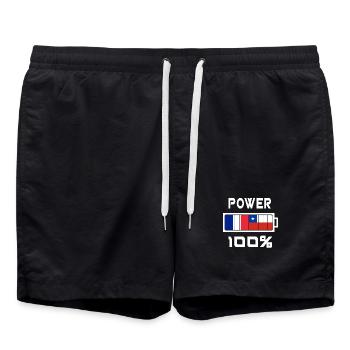 Chili et France Power 100 % - Short de bain - noir - Devant - AI Model Male 185 light (185cm)