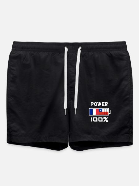 Chile und Frankreich machen 100% - Badeshorts - Schwarz