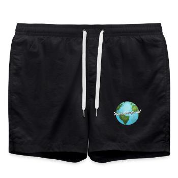 Menschheitsfamilie Friedensbewegung - Badeshorts - Schwarz - Vorne - AI Model Male 185 light (185cm)