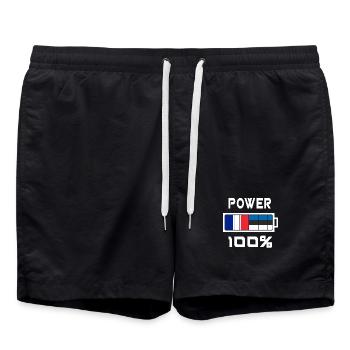 L'Estonie et la France gagnent 100 % - Short de bain - noir - Devant - AI Model Male 185 light (185cm)