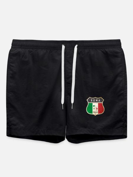 Rom Italien Våbenskjold Flag Design - Badeshorts - sort