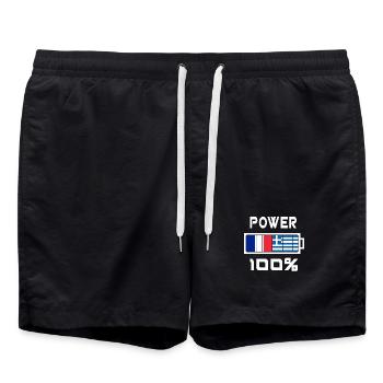 La Grèce et la France alimentent 100% - Short de bain - noir - Devant - AI Model Male 185 light (185cm)