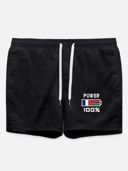 The Gambia and France feed - Swim Trunks - black