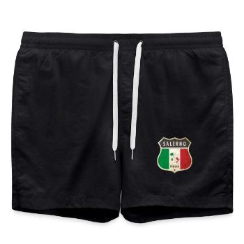 Salerno Italien Wappen Flaggen Design - Badeshorts - Schwarz - Vorne - AI Model Male 185 light (185cm)