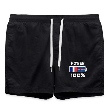 L'Islande et la France alimentent 100% - Short de bain - noir - Devant - AI Model Male 185 light (185cm)