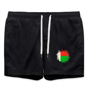Blob de drapeaux de Madagascar - Short de bain - noir - Devant - AI Model Male 185 light (185cm)