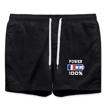 Israël et la France alimentent 100 % - Short de bain - noir - Devant - AI Model Male 185 light (185cm)