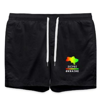 Design arc-en-ciel Dnipro Ukraine - Short de bain - noir - Devant - AI Model Male 185 light (185cm)