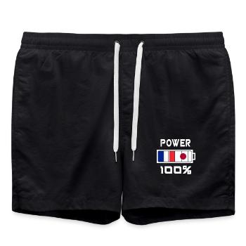 Japon et France Power 100 - Short de bain - noir - Devant - AI Model Male 185 light (185cm)