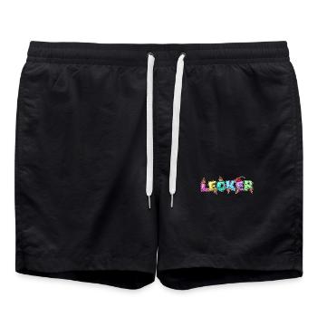 Lecker Nachspeise Eis Süßigkeiten Naschkatzen - Badeshorts - Schwarz - Vorne - AI Model Male 185 light (185cm)