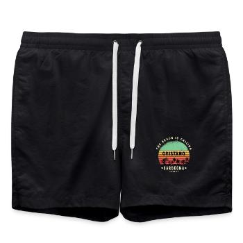 Oristano Sardinien Italien Strand Design - Badeshorts - Schwarz - Vorne - AI Model Male 185 light (185cm)