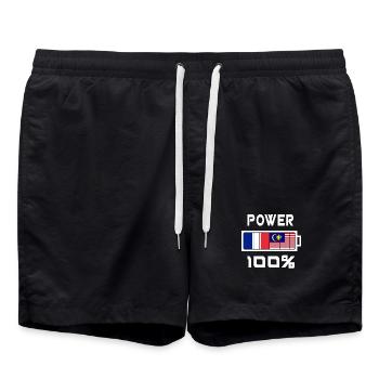 Malaisie et France Power 100% - Short de bain - noir - Devant - AI Model Male 185 light (185cm)
