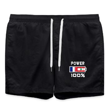 Liban et France Power 100% - Short de bain - noir - Devant - AI Model Male 185 light (185cm)