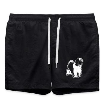 Tibetan Terrier "Black Edition" - Swim Trunks - black - Front - AI Model Male 185 light (185cm)