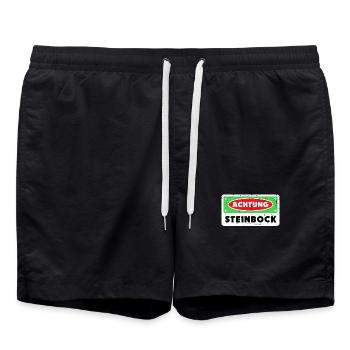Sternzeichen Steinbock Galaxie Statement Horoskop - Badeshorts - Schwarz - Vorne - AI Model Male 185 light (185cm)