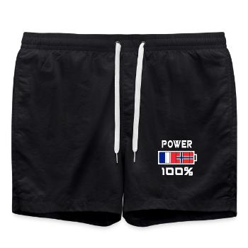 Norwegen und Frankreich Power 100% - Short de bain - noir - Devant - AI Model Male 185 light (185cm)
