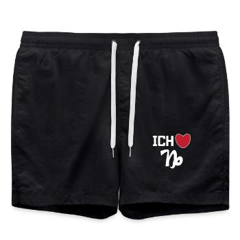 Steinbock Herz Statement Horoskop Sternzeichen - Badeshorts - Schwarz - Vorne - AI Model Male 185 light (185cm)