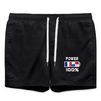 Panama et France Power 100 % - Short de bain - noir - Devant - AI Model Male 185 light (185cm)