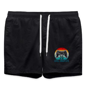 Retro-Controller-Level abgeschlossen - Badeshorts - Schwarz - Vorne - AI Model Male 185 light (185cm)