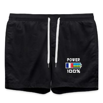 Rwanda et France Power 100 - Short de bain - noir - Devant - AI Model Male 185 light (185cm)