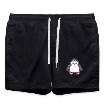 Cool Seabird Sweet Animal Penguin Oiseau Pôle Sud - Short de bain - noir - Devant - AI Model Male 185 light (185cm)
