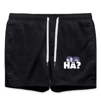 Pinguin Kälte Seevogel Spruch Tier Vogel Arktis - Badeshorts - Schwarz - Vorne - AI Model Male 185 light (185cm)