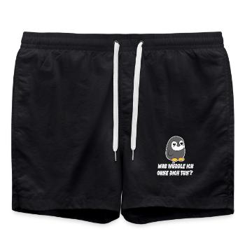 Pinguin Statement Seevogel Tier Arktis Vogel - Badeshorts - Schwarz - Vorne - AI Model Male 185 light (185cm)
