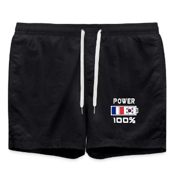 La Corée du Sud et France Power 100 % - Short de bain - noir - Devant - AI Model Male 185 light (185cm)